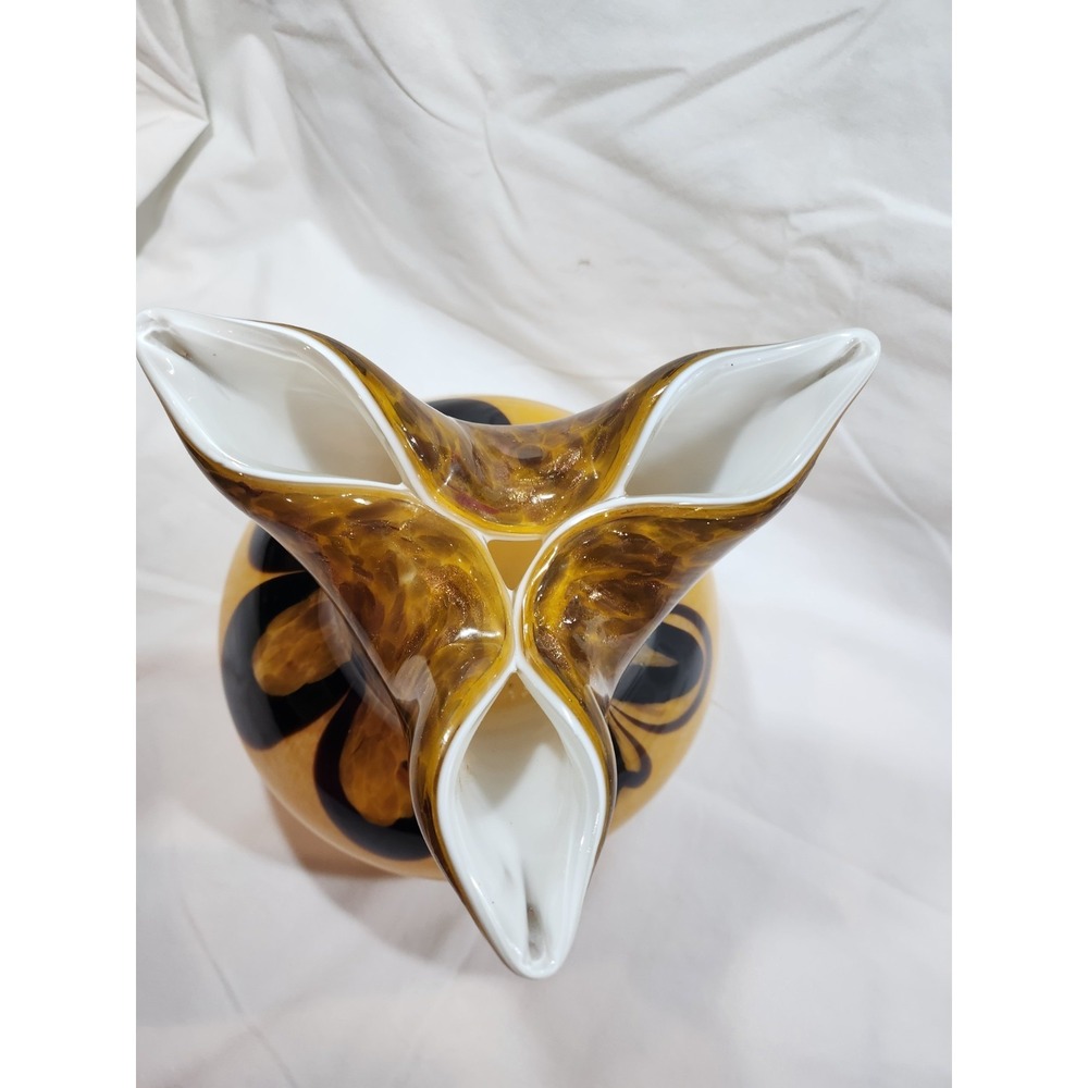 Murano Orange and Black Glass Base 21 cm high 17.5 cm wide 2.4 kg - Picture 5 of 16
